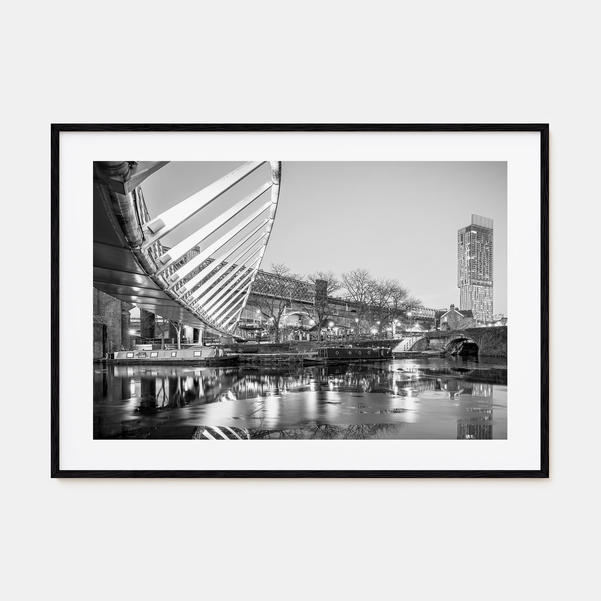 Manchester, England Landscape B&W Poster