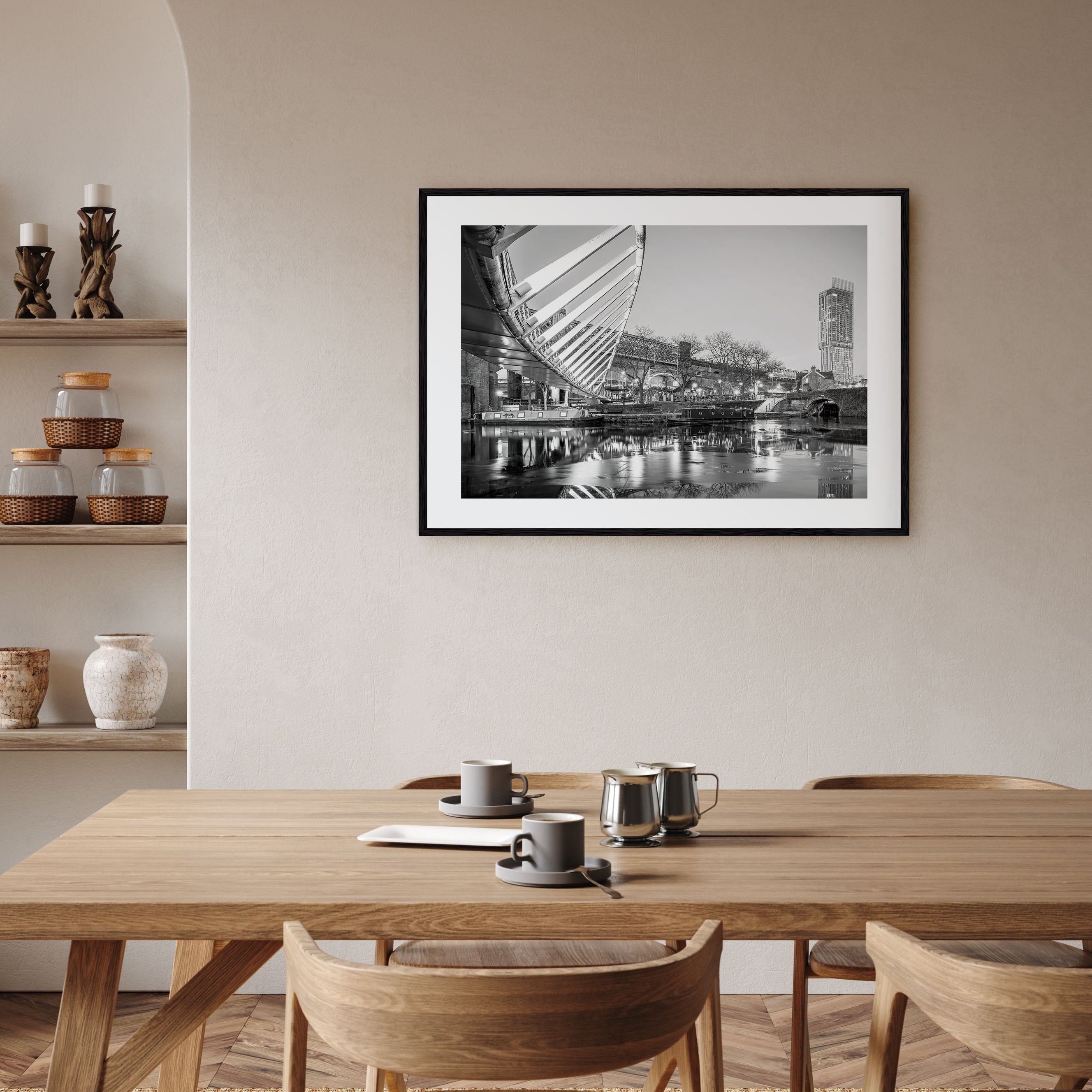 Manchester, England Landscape B&W Poster