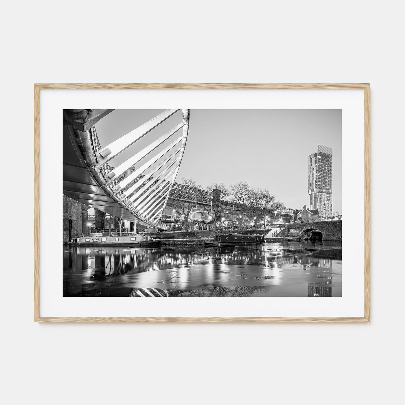 Manchester, England Landscape B&W Poster