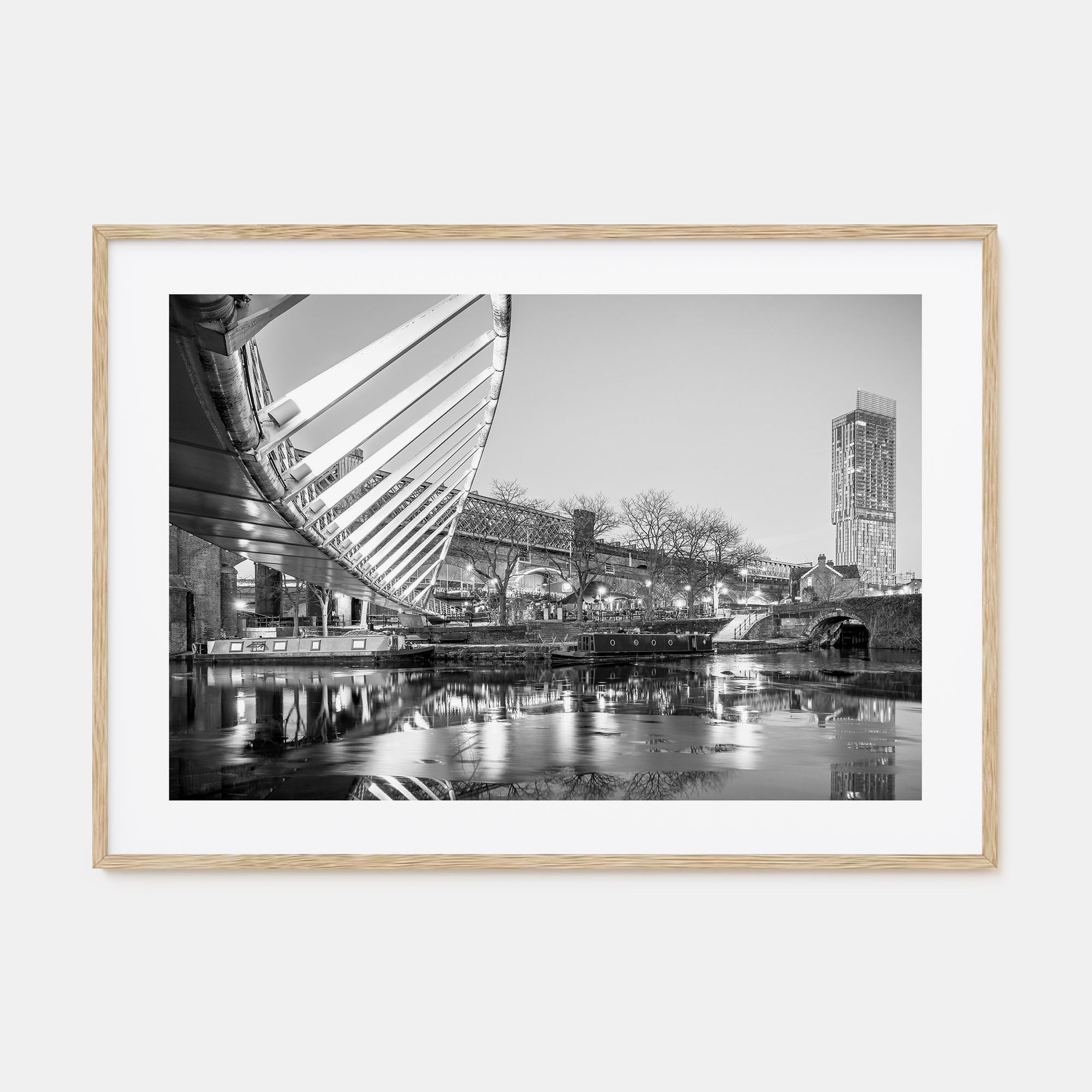 Manchester, England Landscape B&W Poster