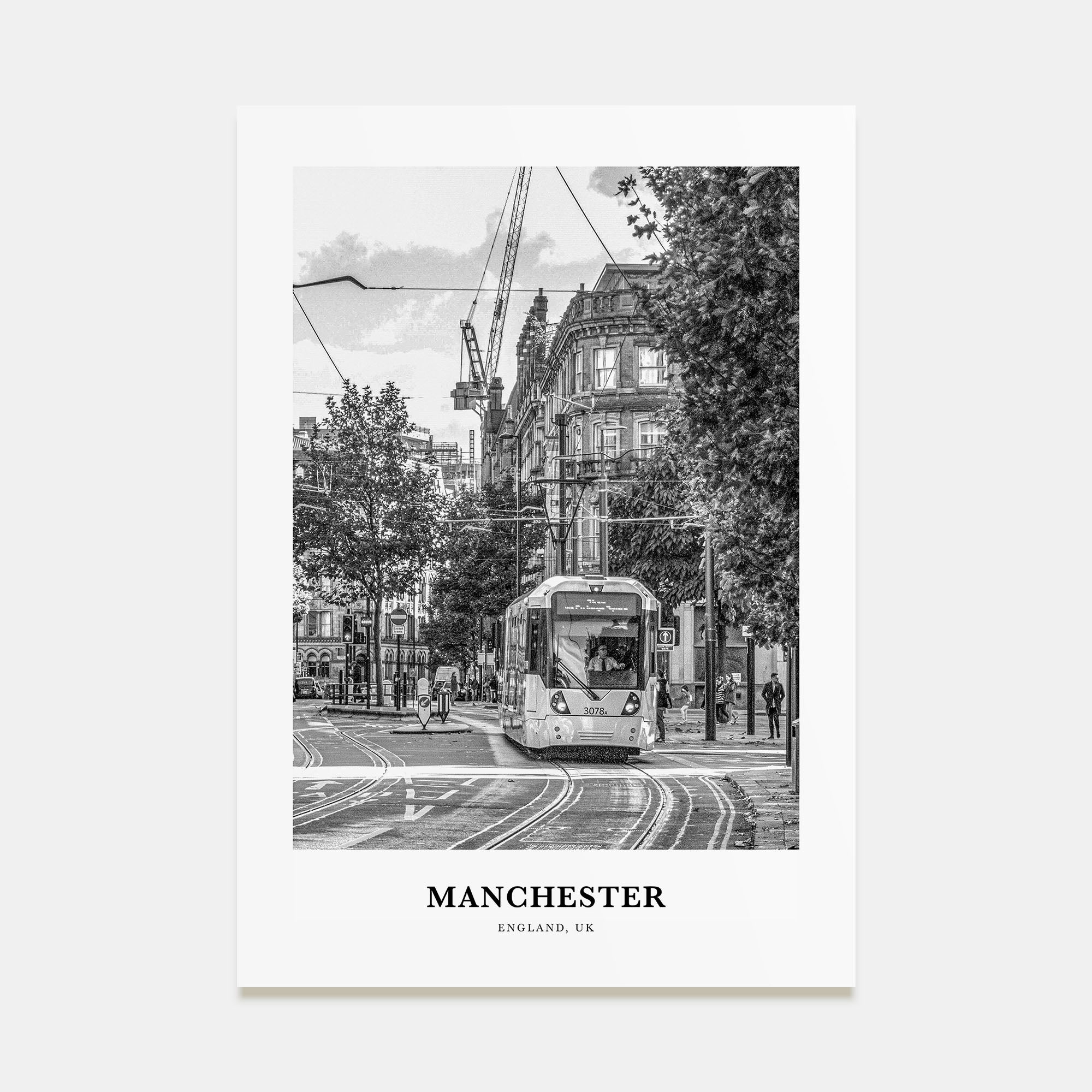 Manchester, England Portrait B&W No 1 Poster