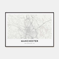Manchester, New Hampshire Map Landscape Poster