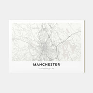 Manchester, New Hampshire Map Landscape Poster