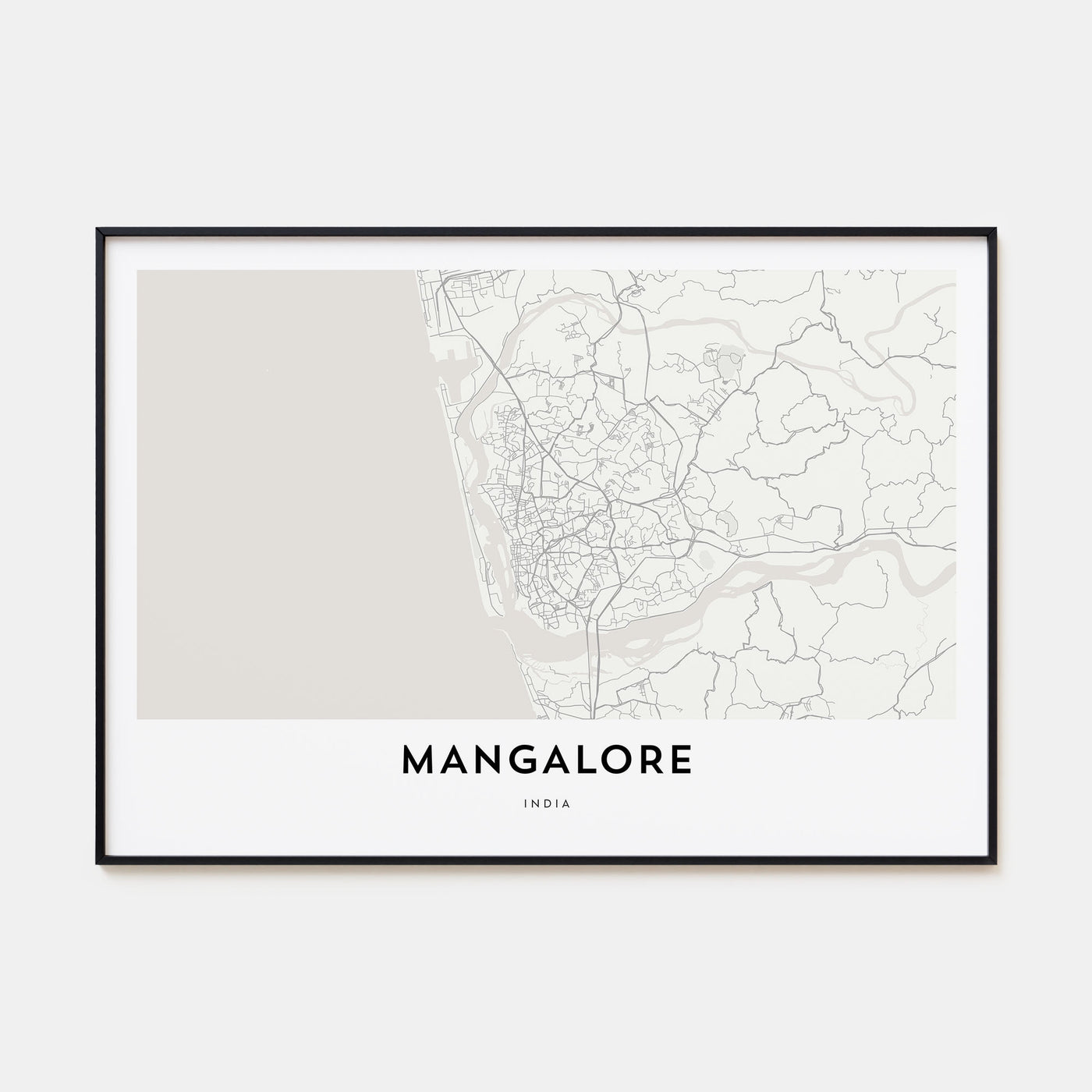 Mangalore Map Landscape Poster