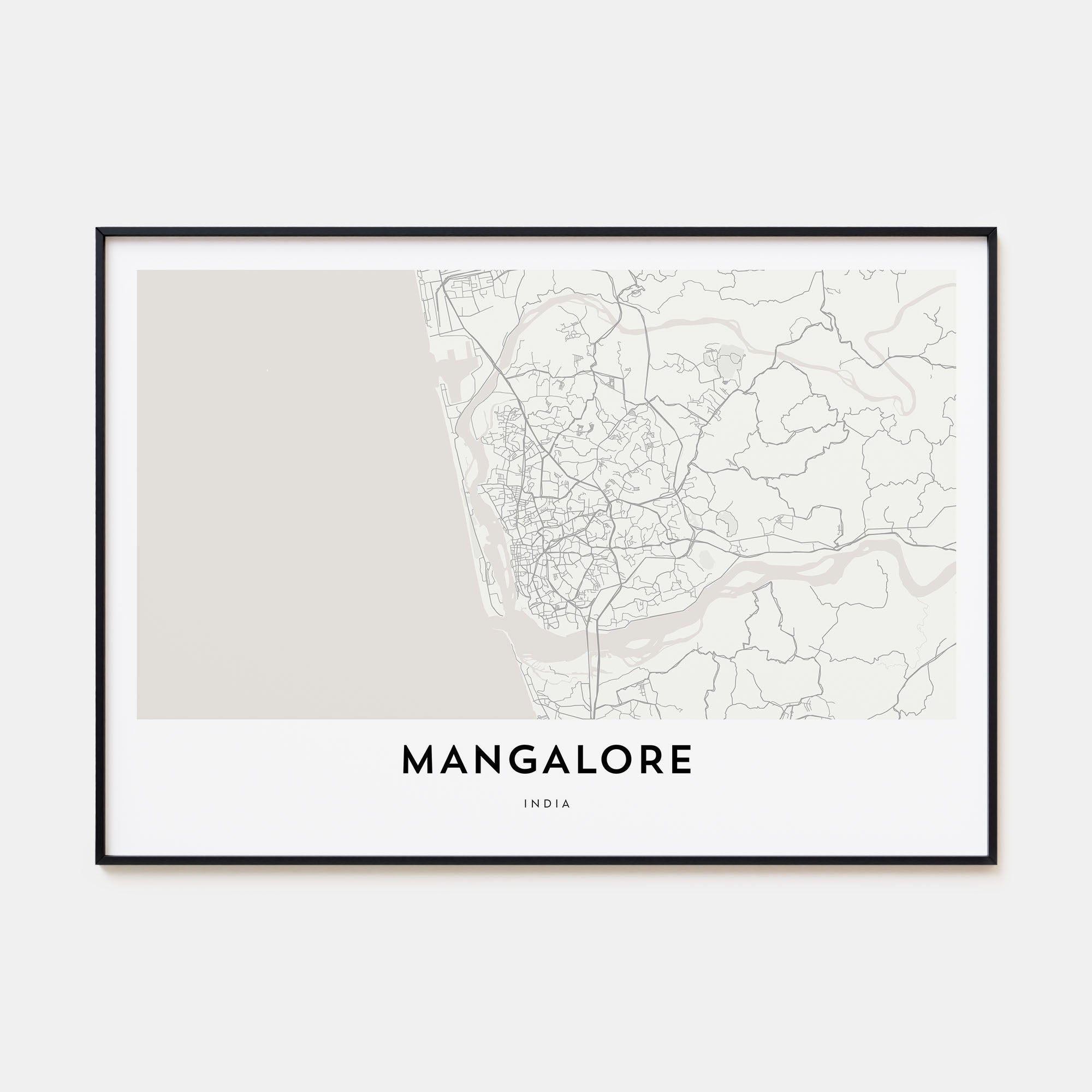 Mangalore Map Landscape Poster