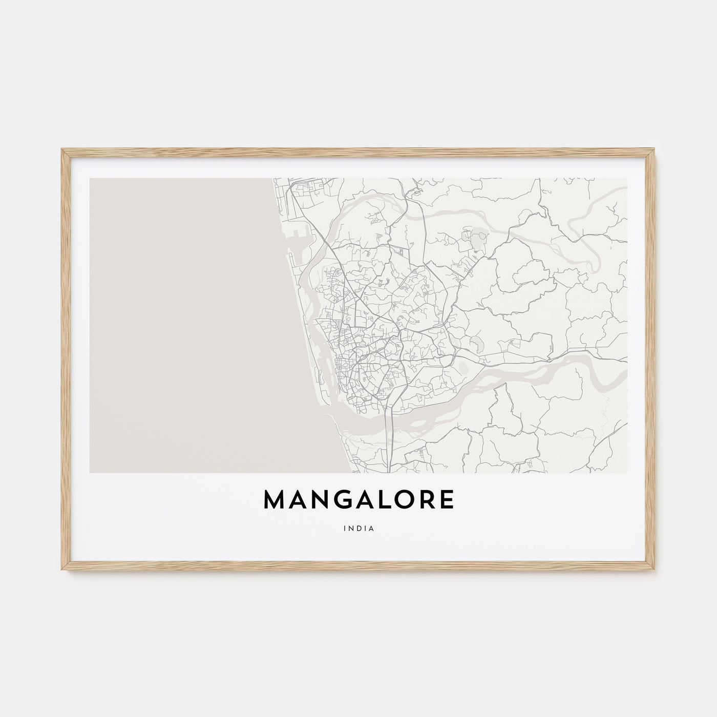 Mangalore Map Landscape Poster