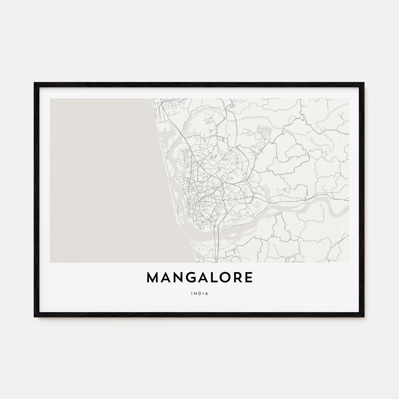 Mangalore Map Landscape Poster
