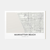 Manhattan Beach Map Landscape Poster