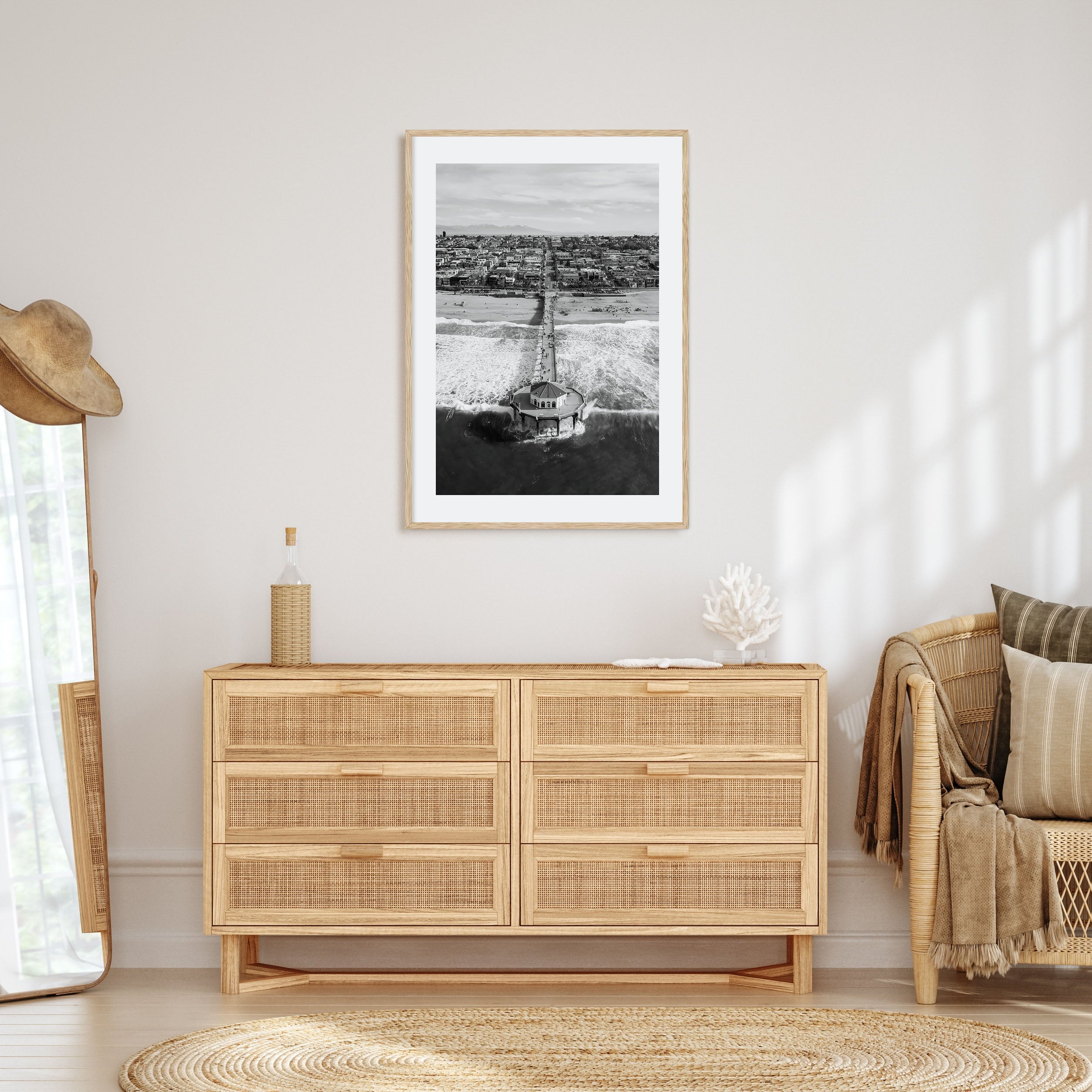 Manhattan Beach Photo B&W No 1 Poster