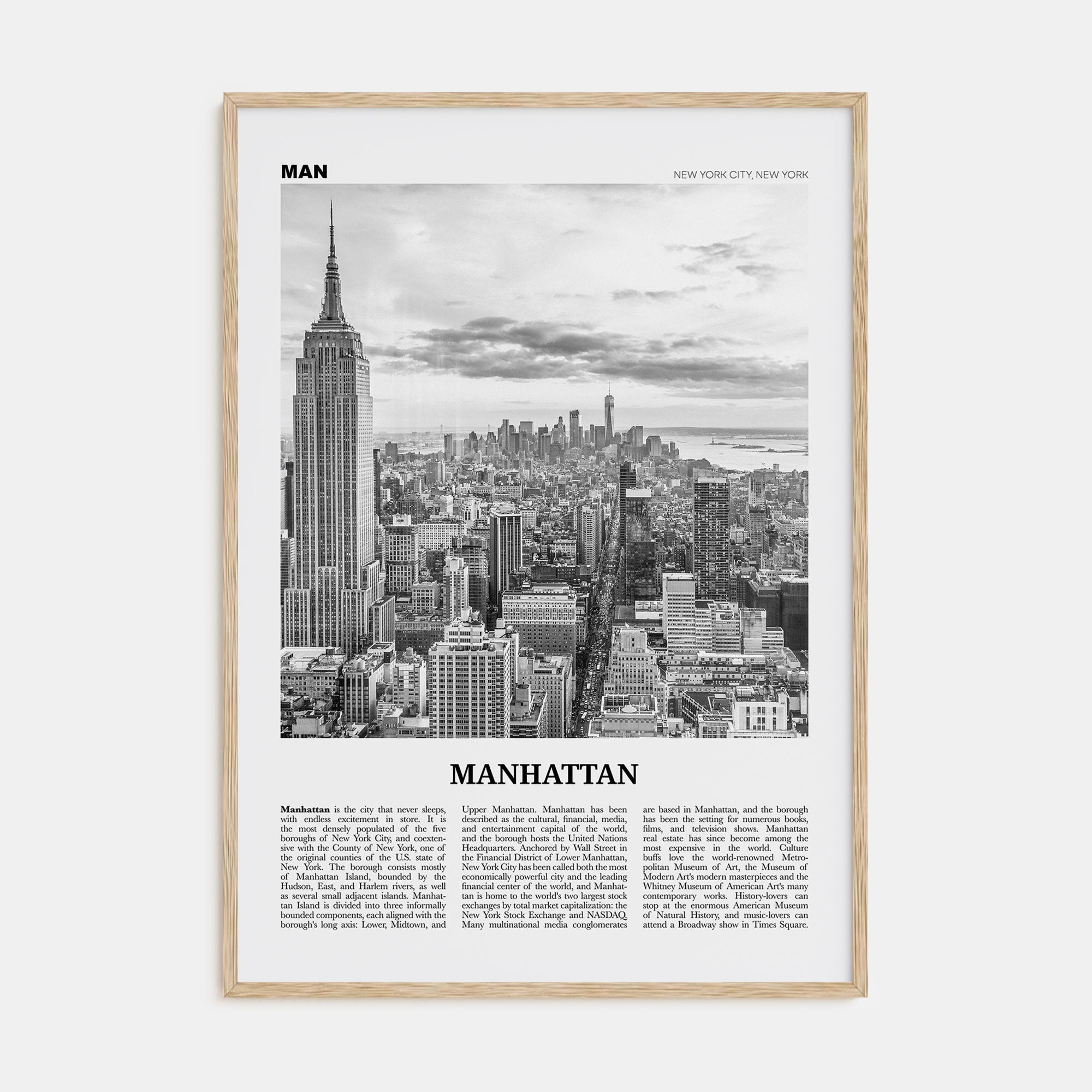 Manhattan Travel B&W Poster