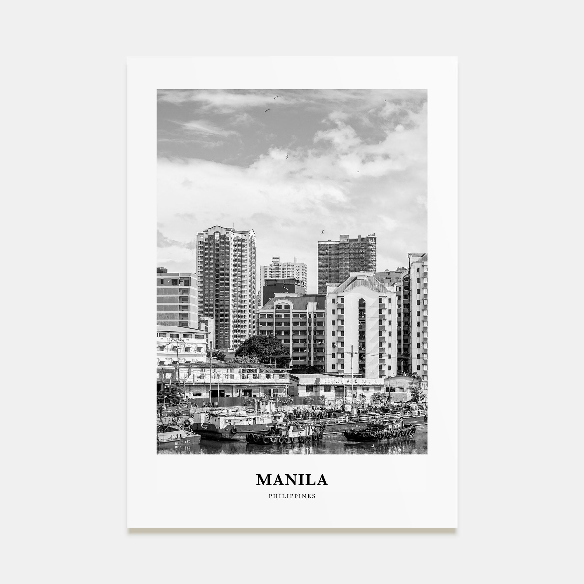 Manila Portrait B&W No 2 Poster