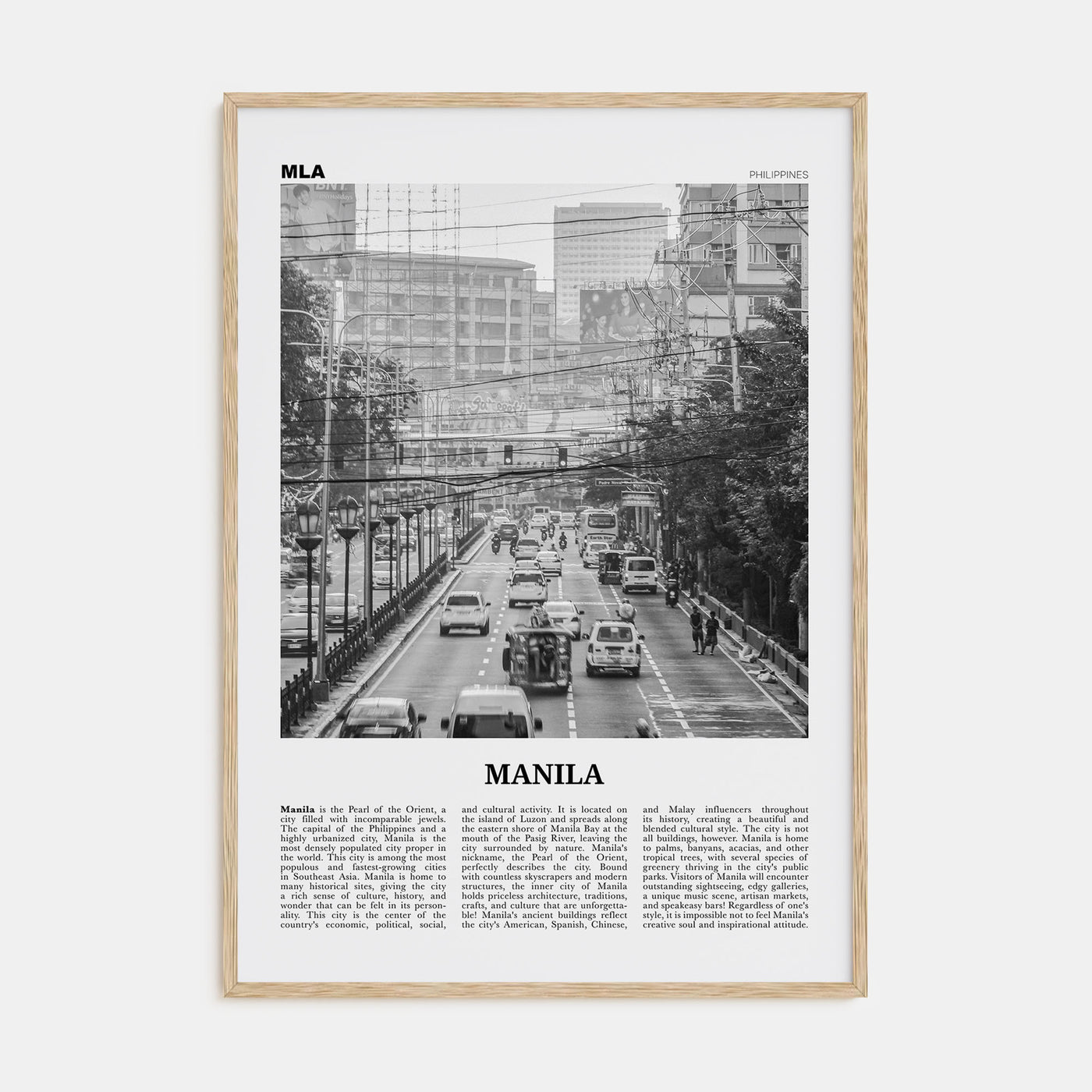 Manila Travel B&W No 1 Poster