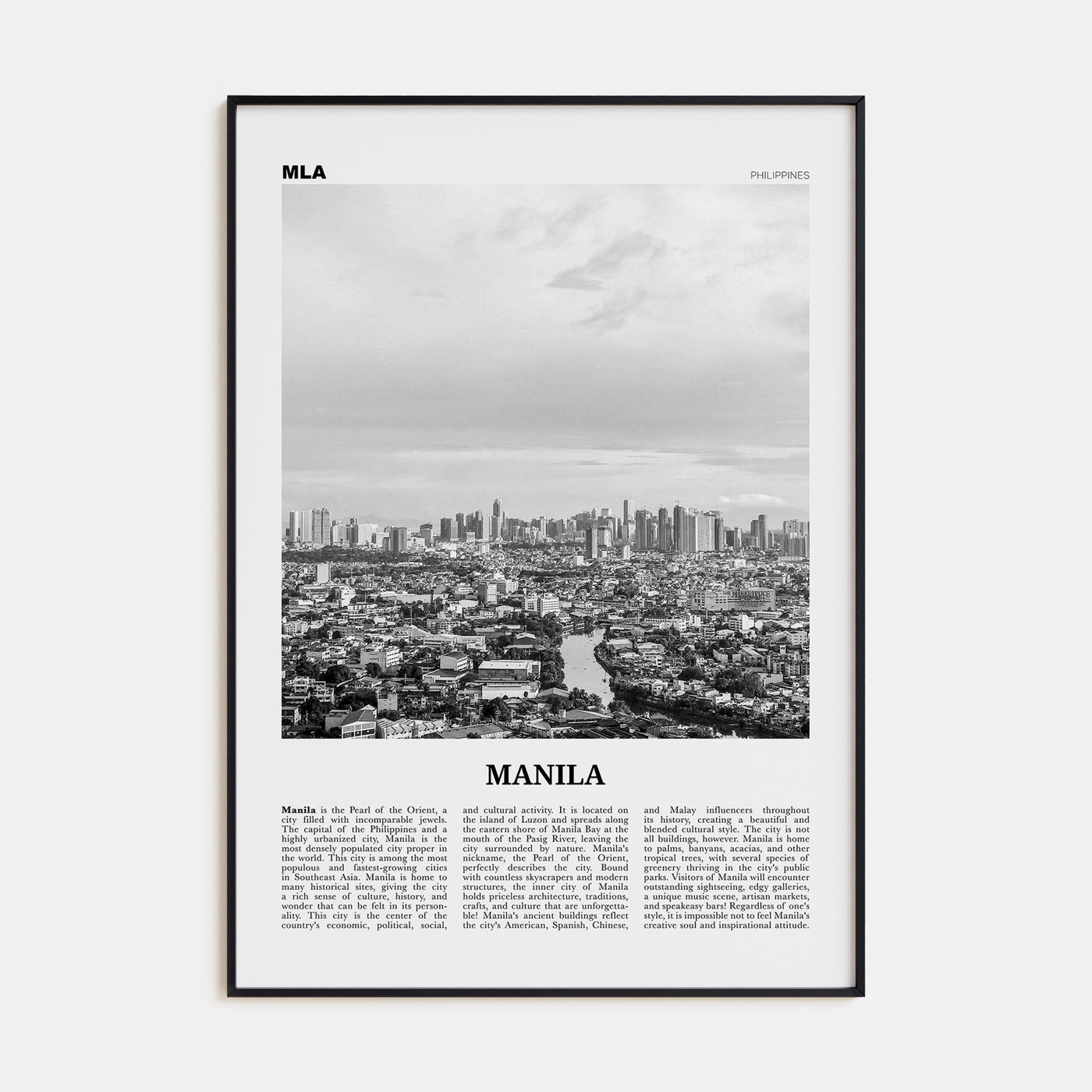 Manila Travel B&W No 2 Poster