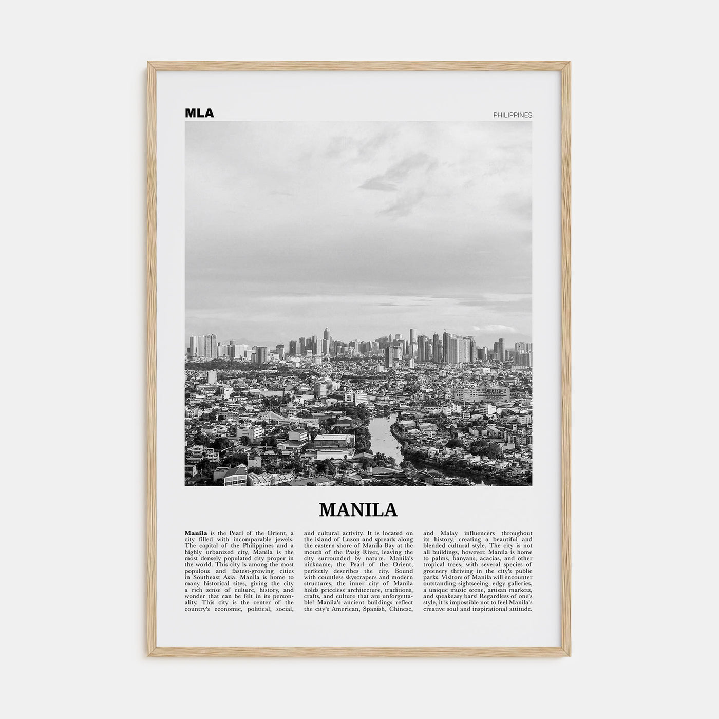 Manila Travel B&W No 2 Poster