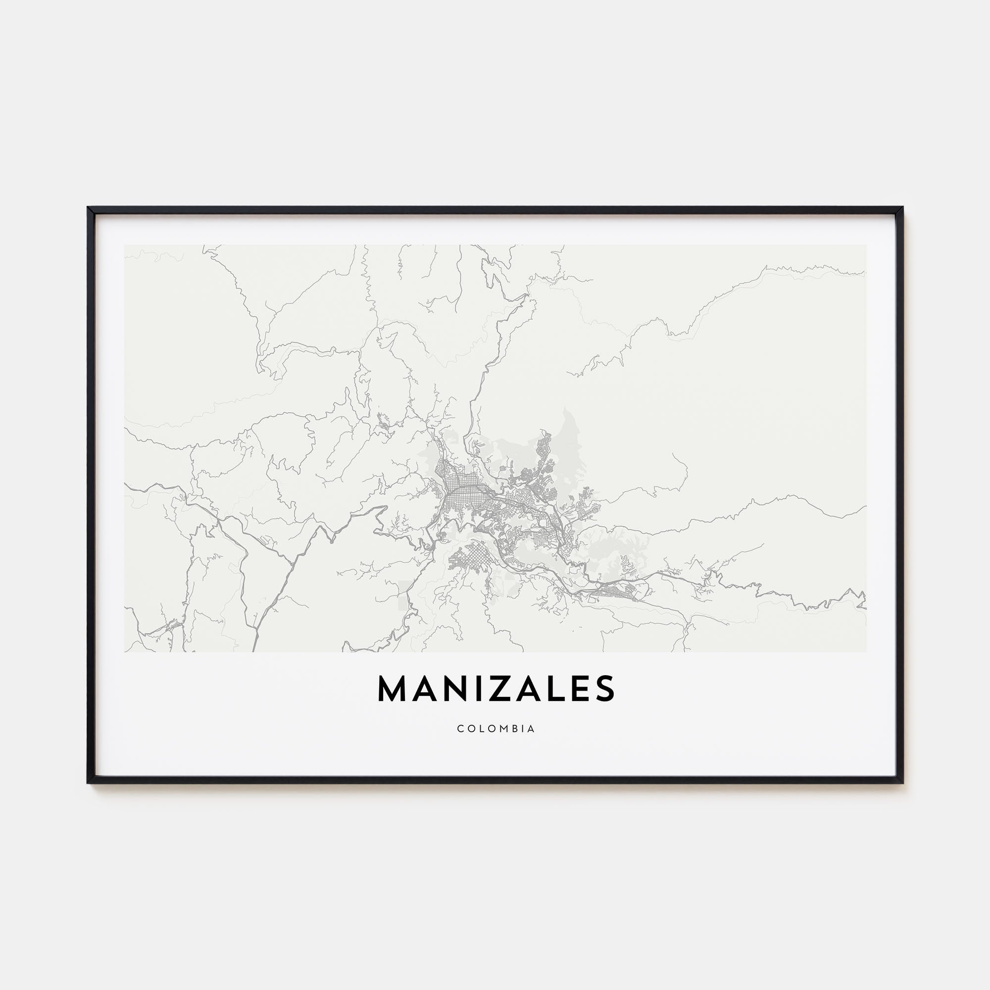 Manizales Map Landscape Poster