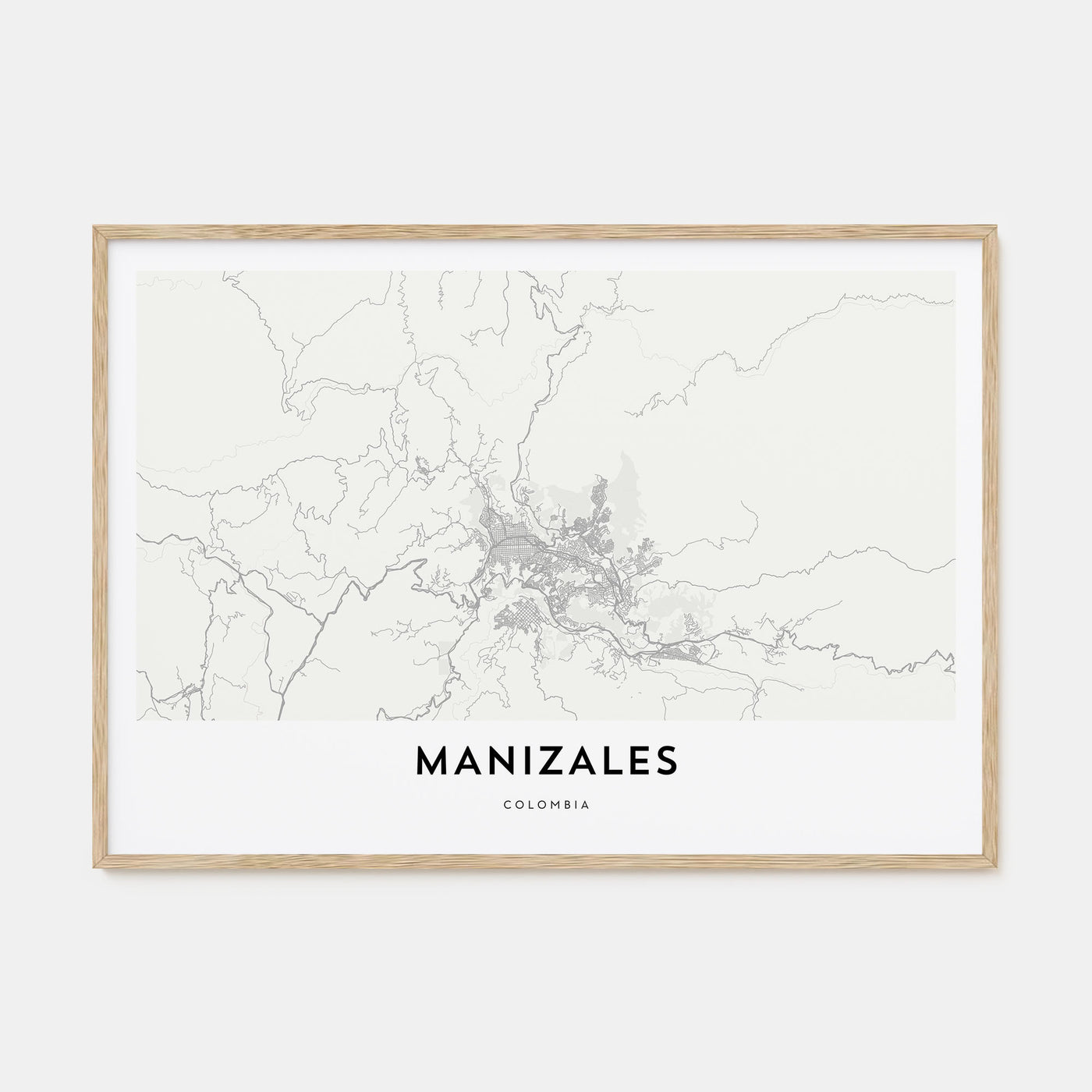 Manizales Map Landscape Poster