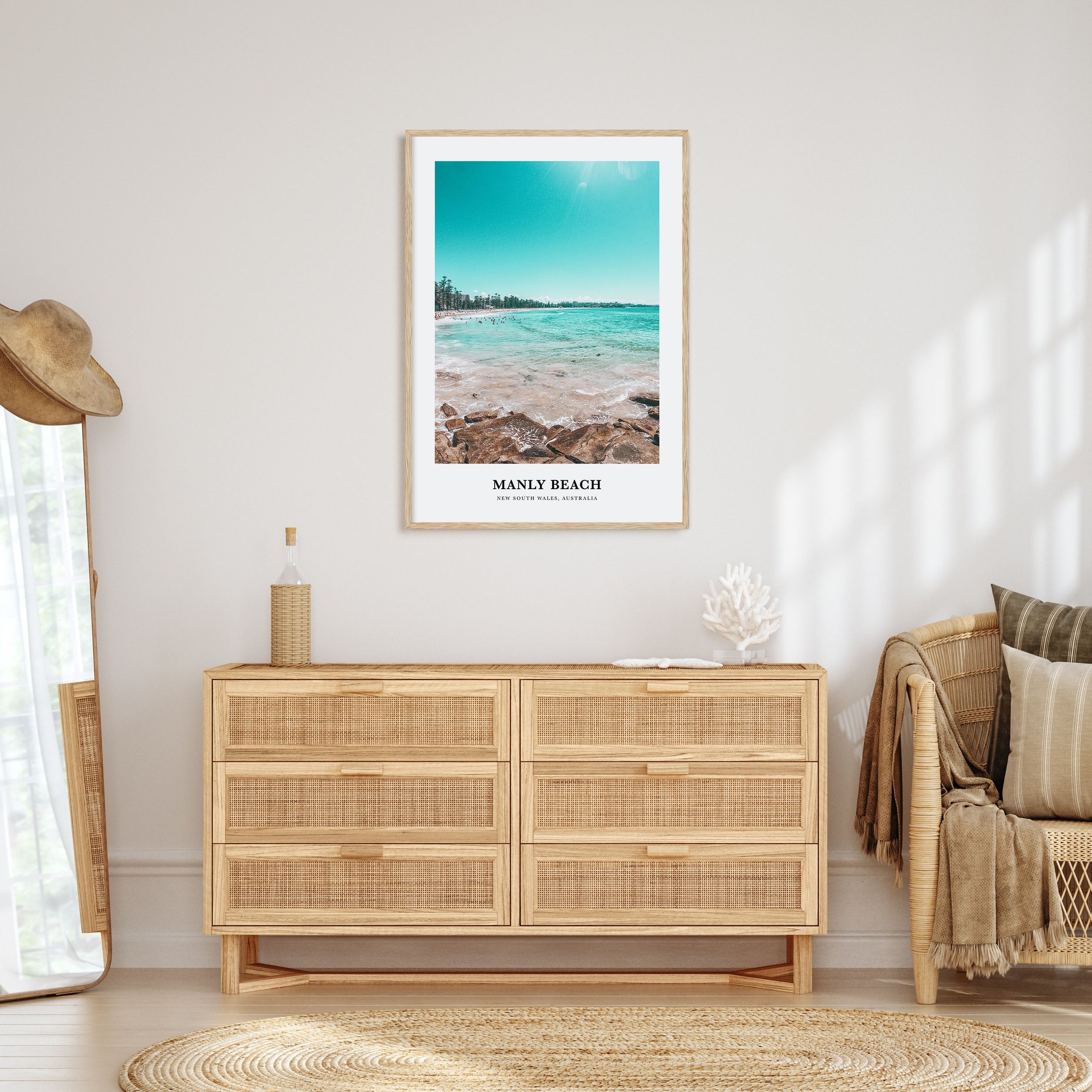 Manly Beach Portrait Color Poster