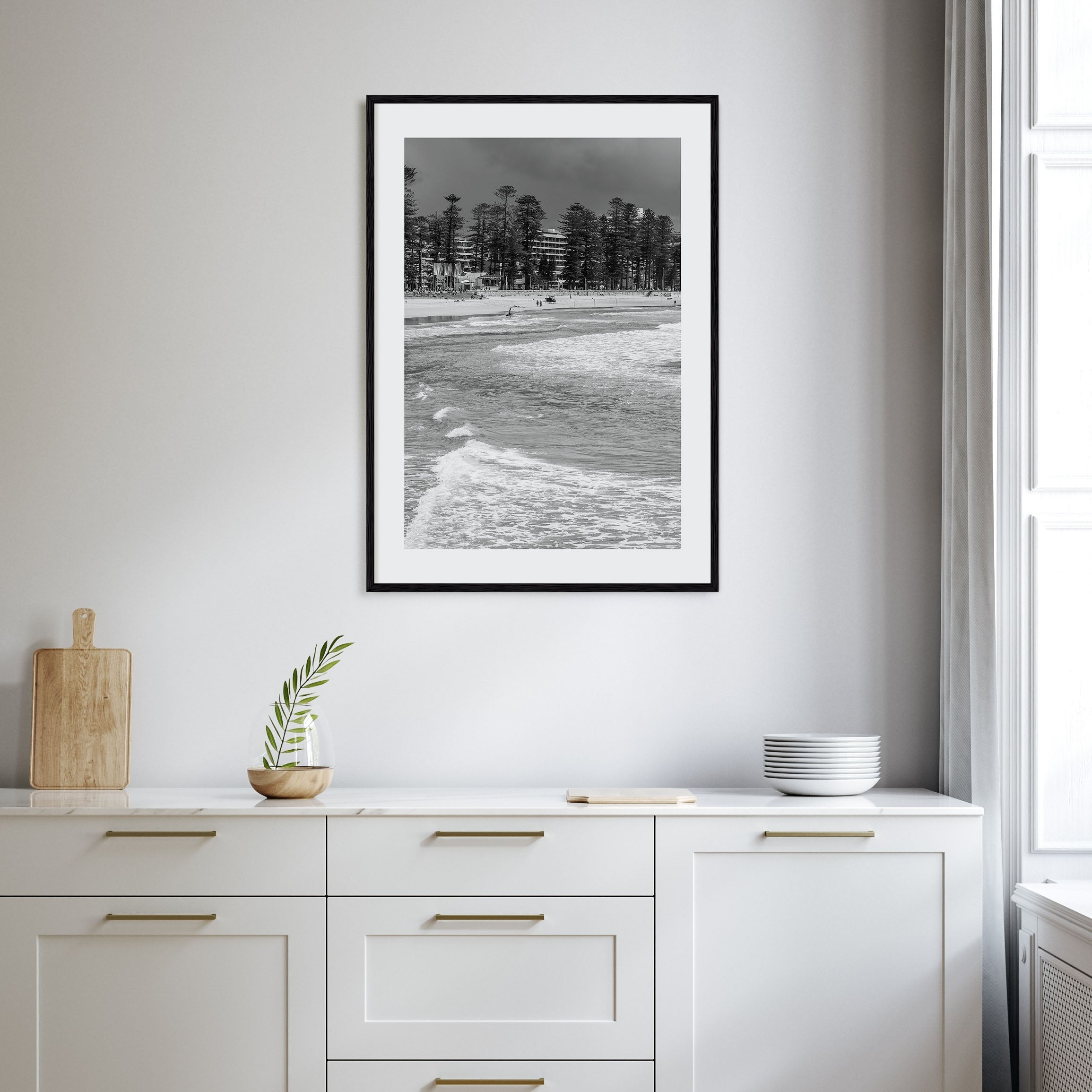 Manly Beach Photo B&W Poster