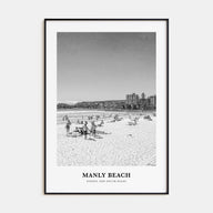 Manly Beach Portrait B&W Poster