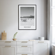 Manly Beach Portrait B&W Poster
