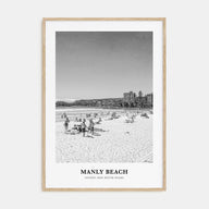 Manly Beach Portrait B&W Poster