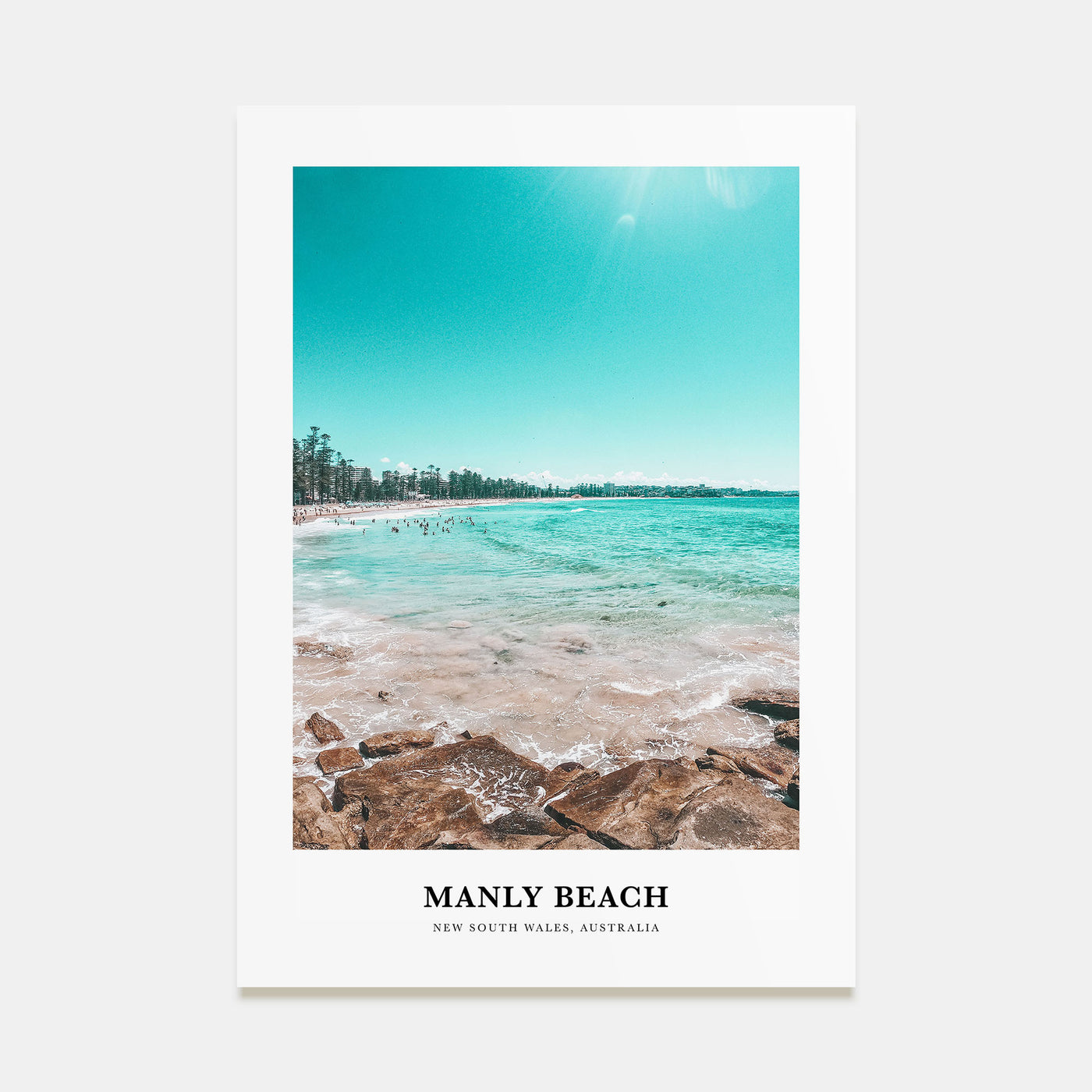 Manly Beach Portrait Color Poster