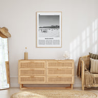 Manly Beach Travel B&W Poster