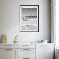 Manly Beach Travel B&W Poster