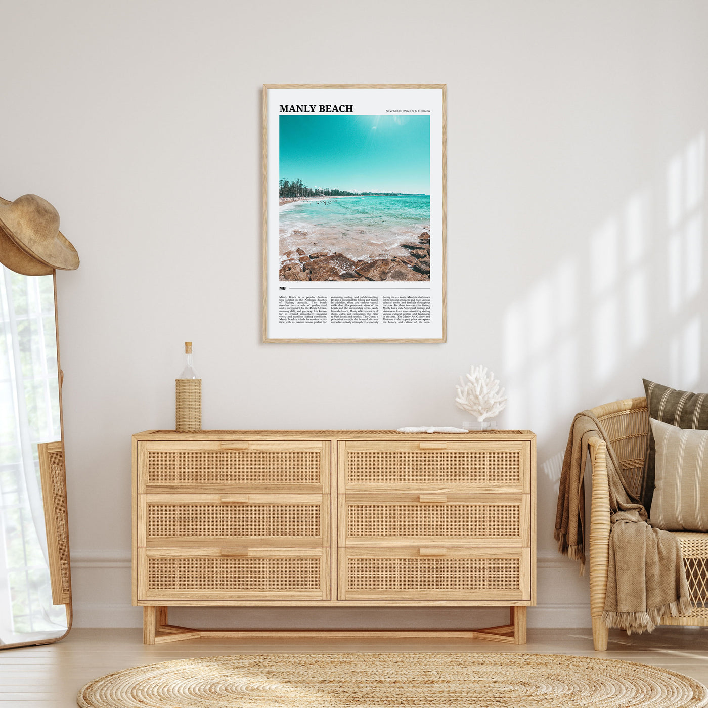 Manly Beach Travel Color Poster