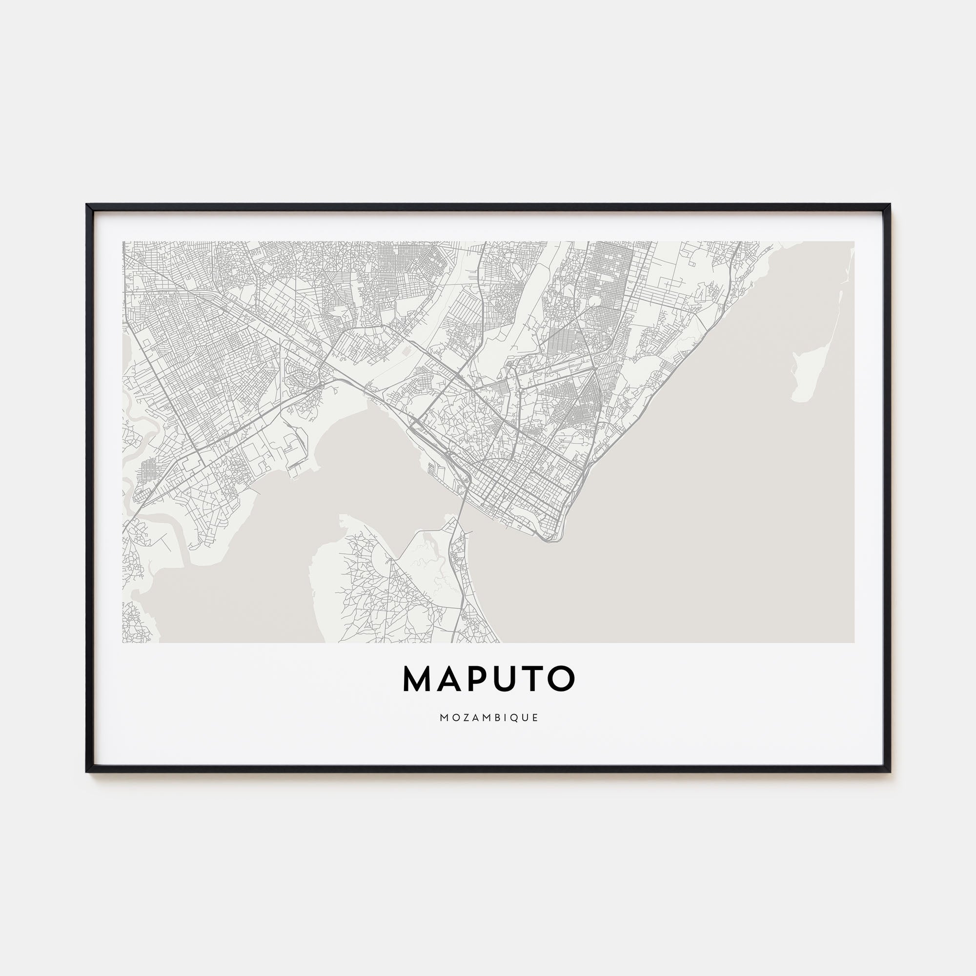 Maputo Map Landscape Poster