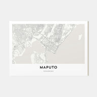 Maputo Map Landscape Poster