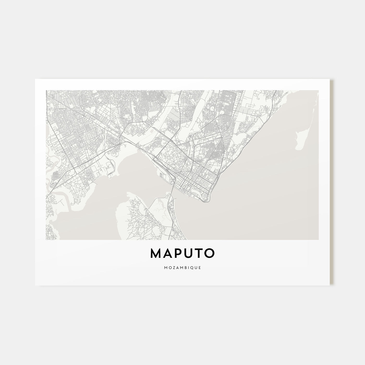 Maputo Map Landscape Poster