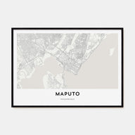 Maputo Map Landscape Poster
