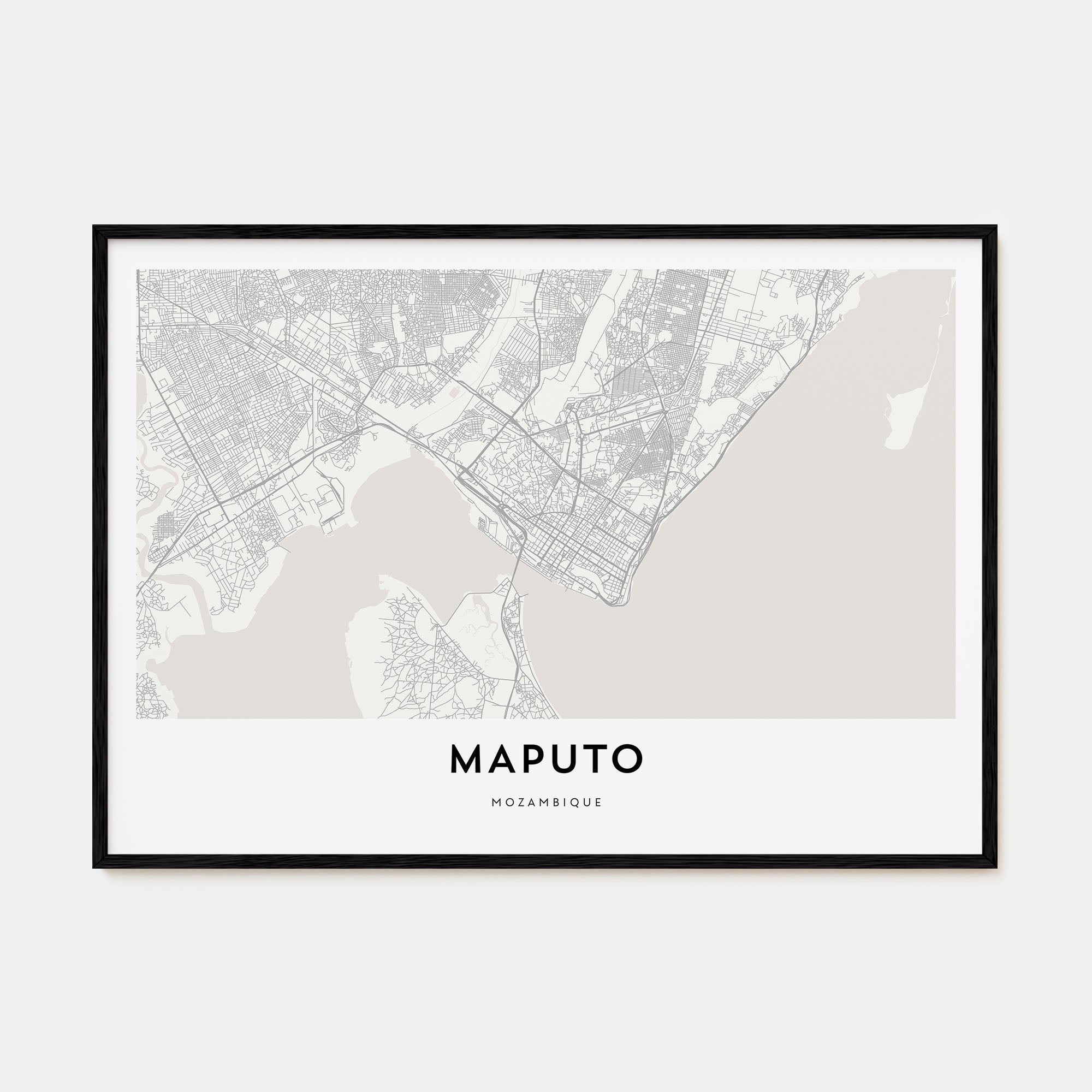 Maputo Map Landscape Poster