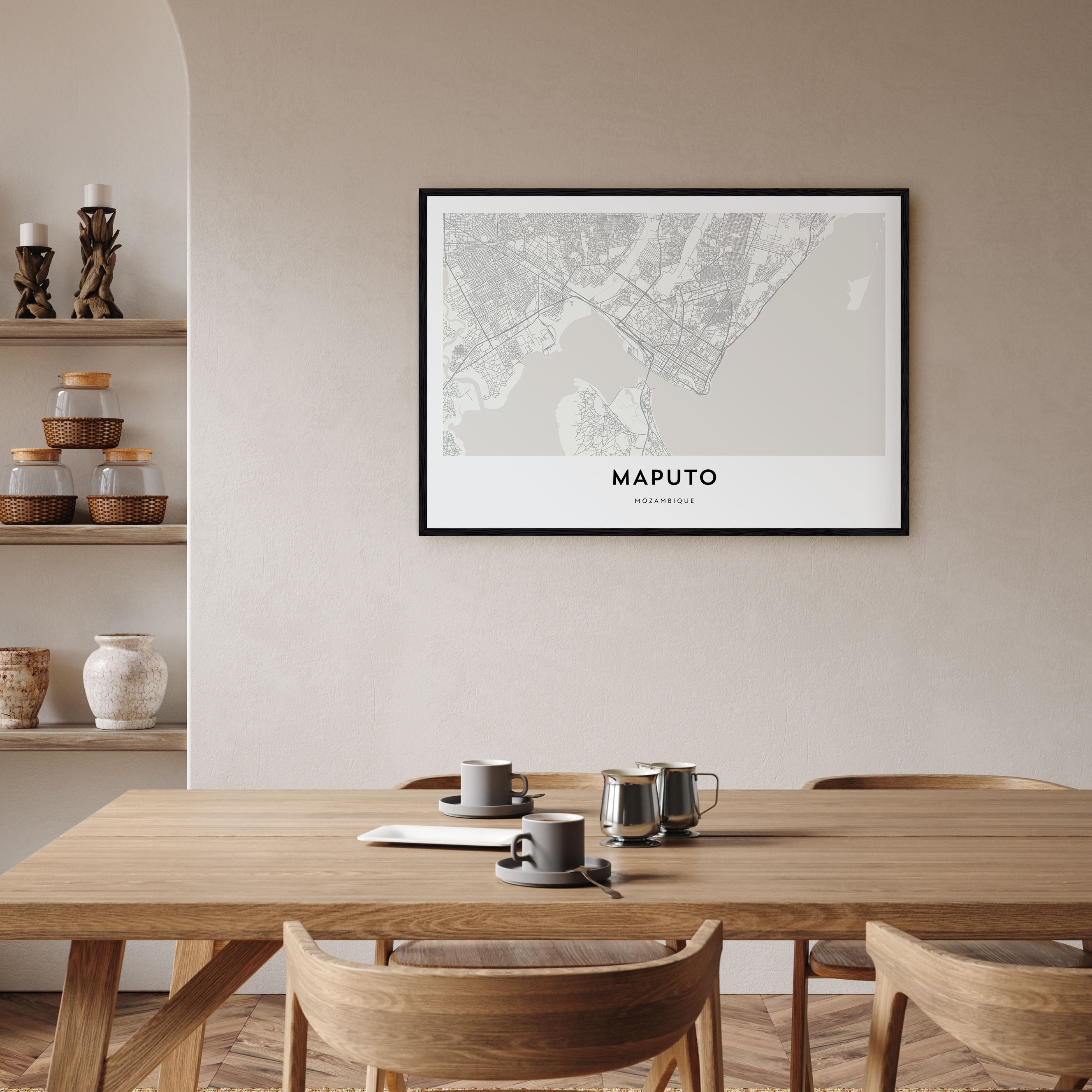 Maputo Map Landscape Poster