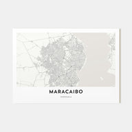 Maracaibo Map Landscape Poster