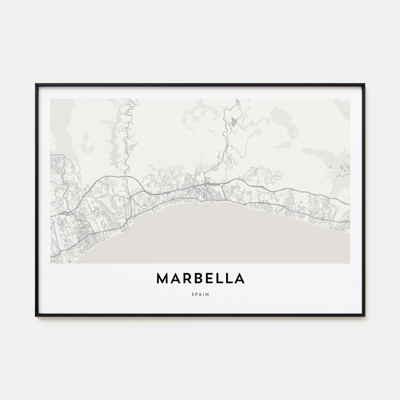 Marbella Map Landscape Poster