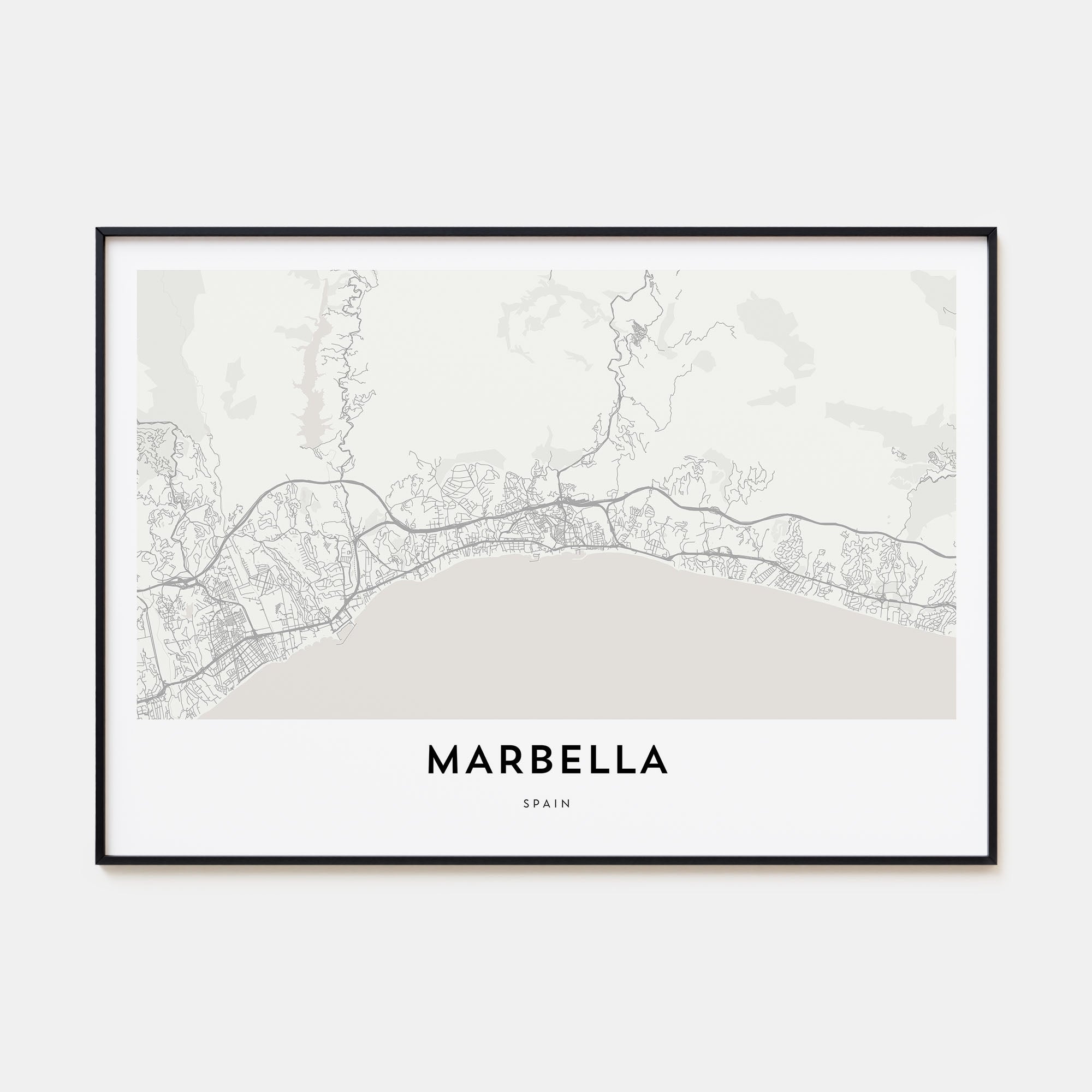 Marbella Map Landscape Poster