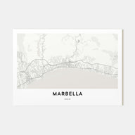 Marbella Map Landscape Poster