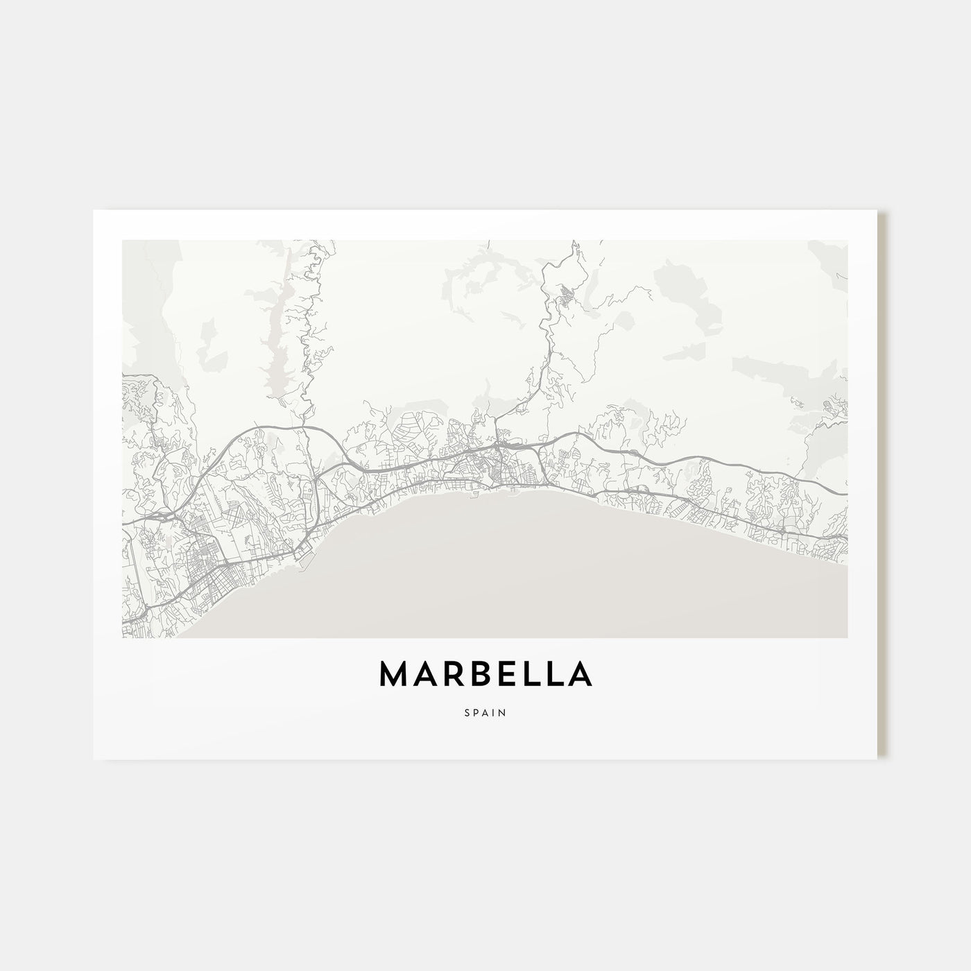 Marbella Map Landscape Poster