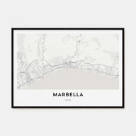 Marbella Map Landscape Poster