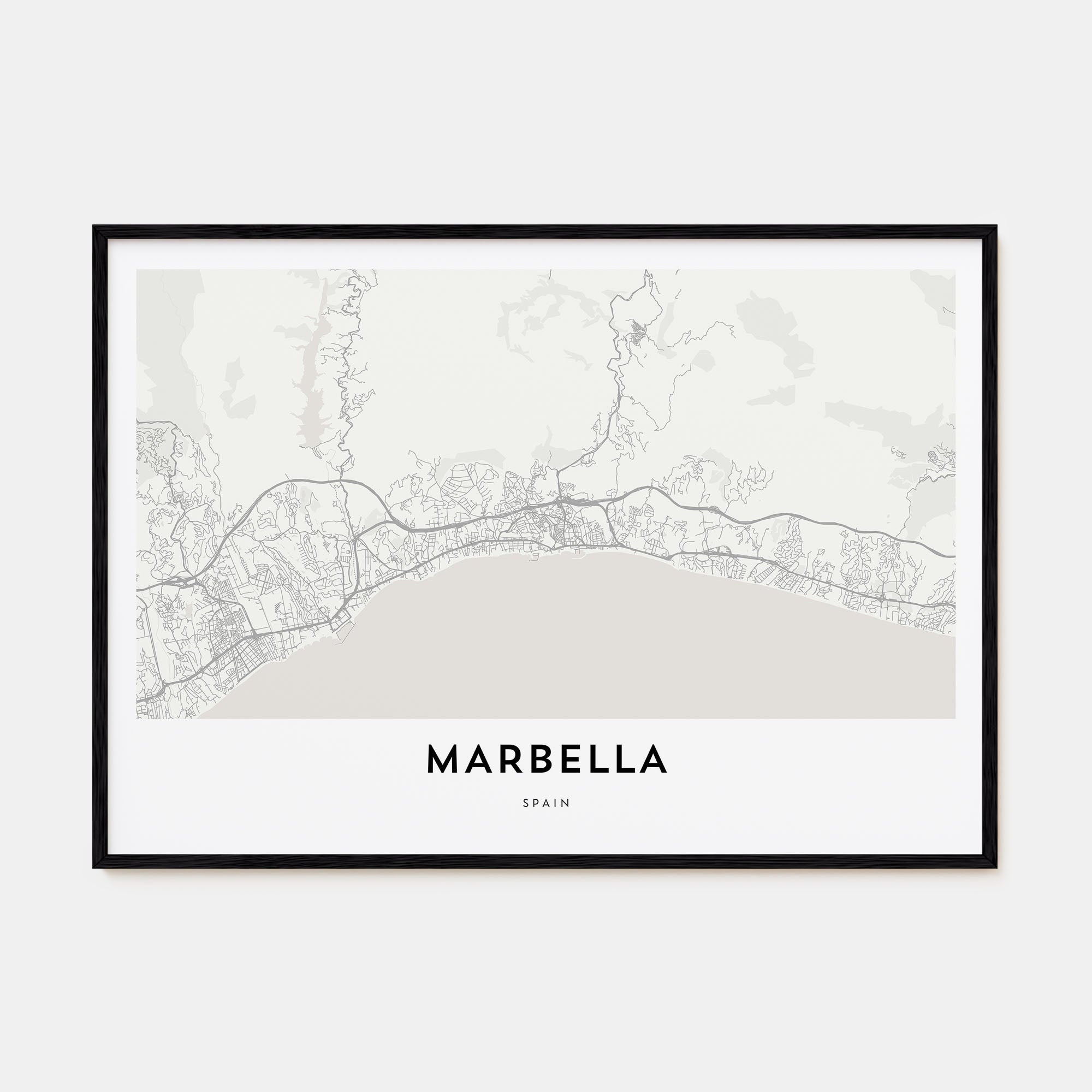 Marbella Map Landscape Poster