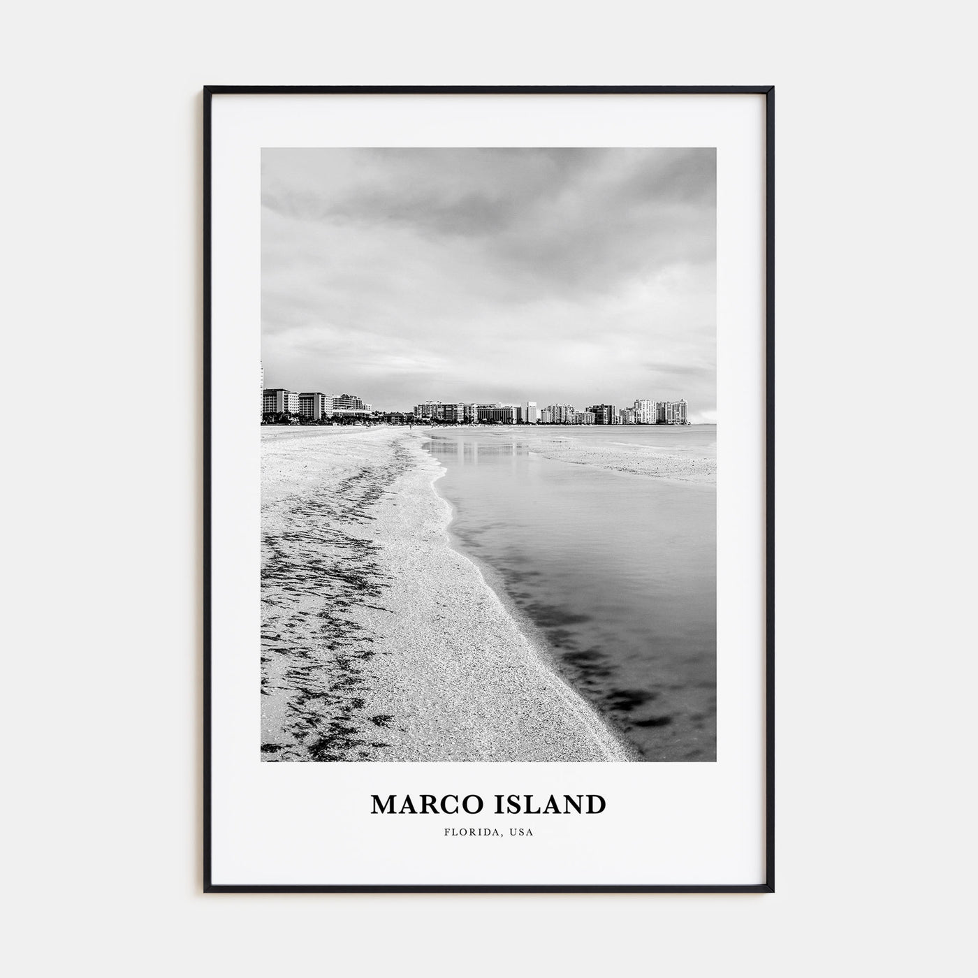 Marco Island Portrait B&W Poster