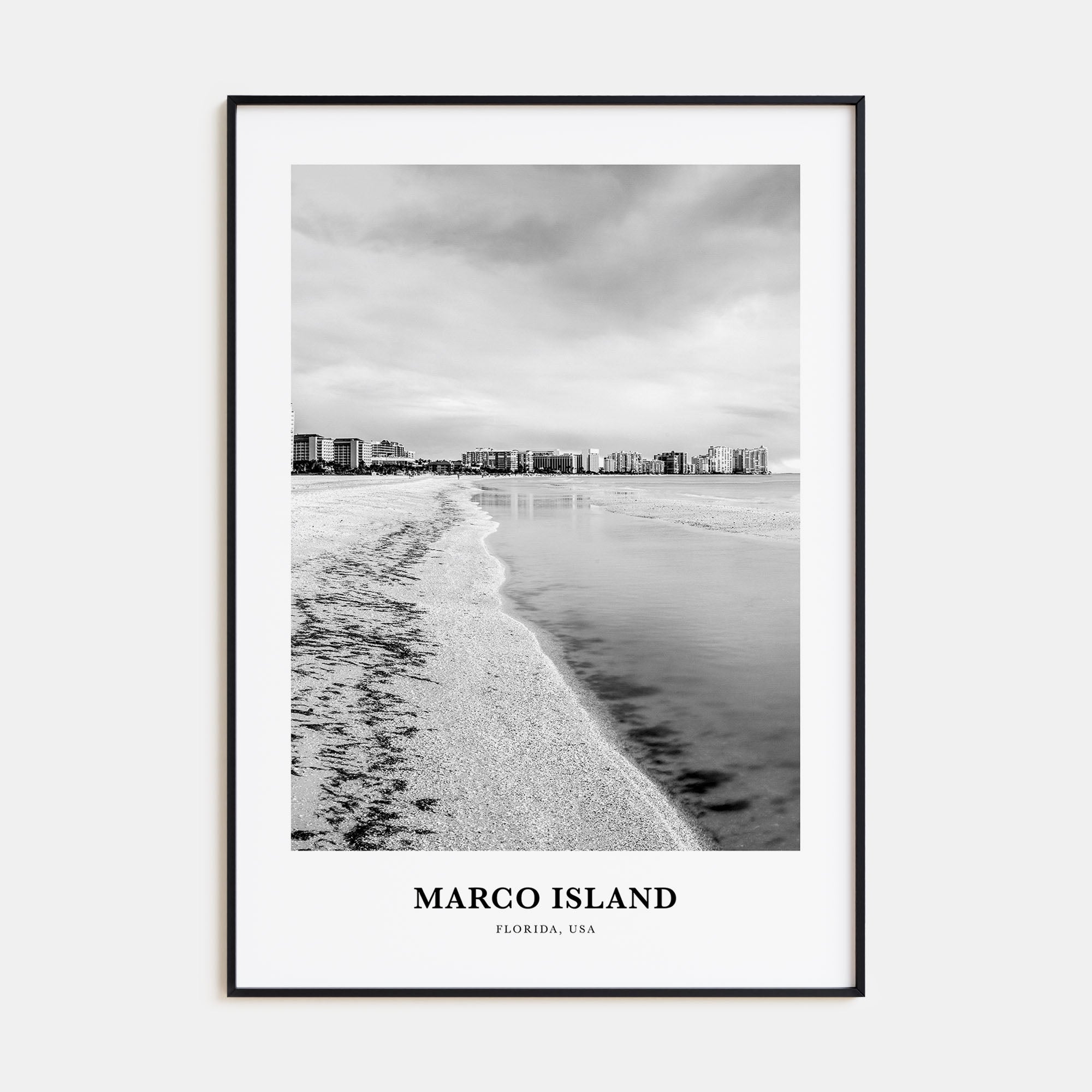 Marco Island Portrait B&W Poster
