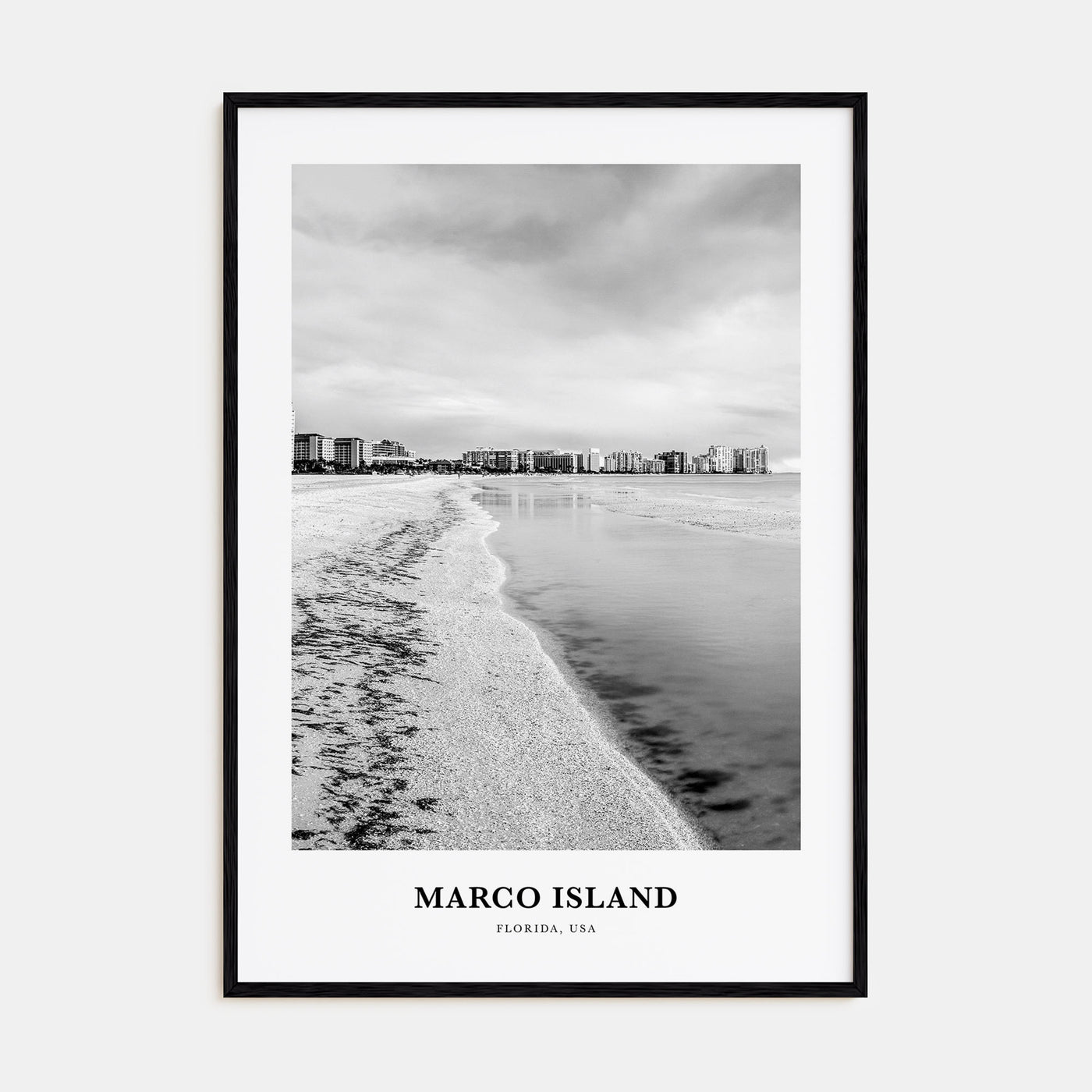 Marco Island Portrait B&W Poster