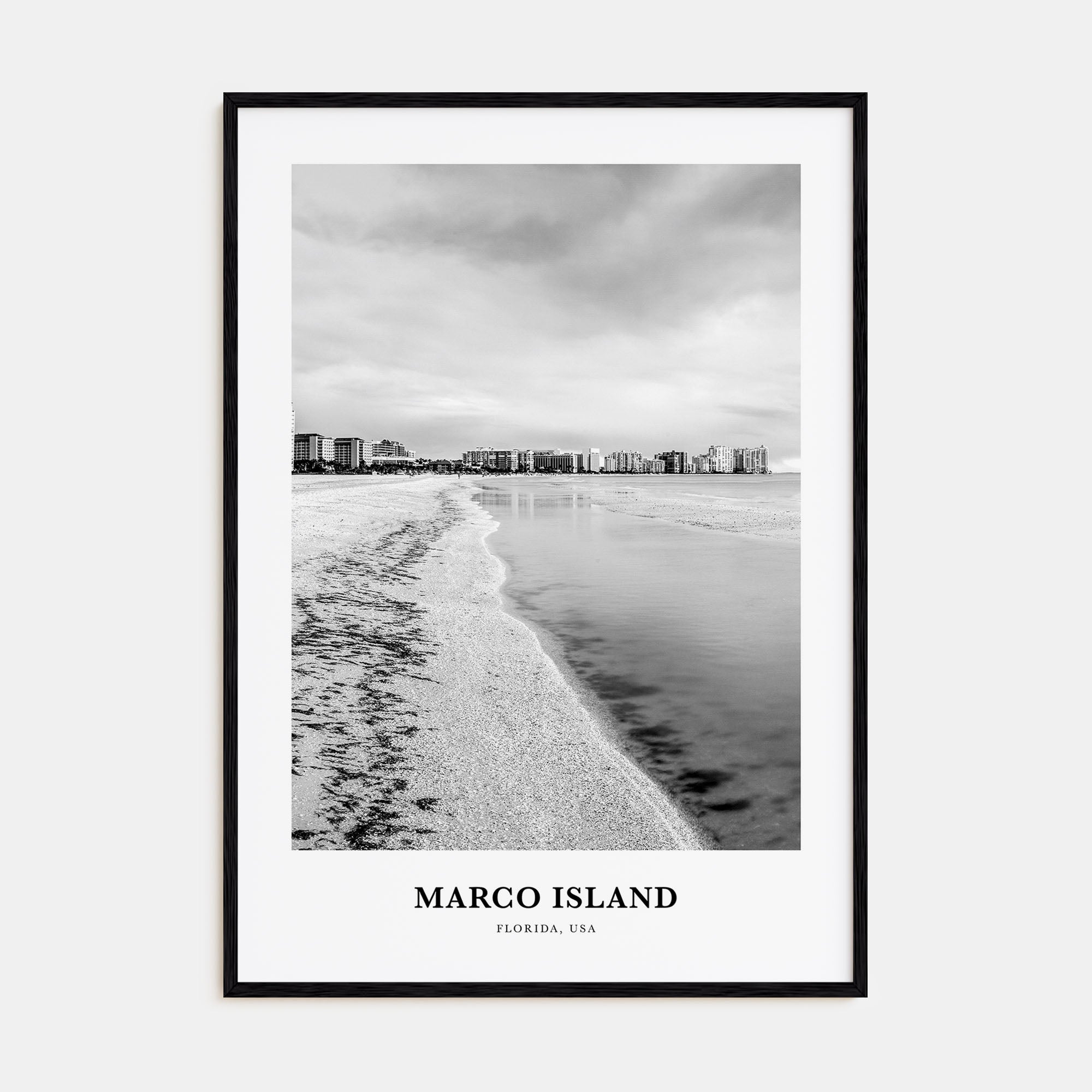 Marco Island Portrait B&W Poster