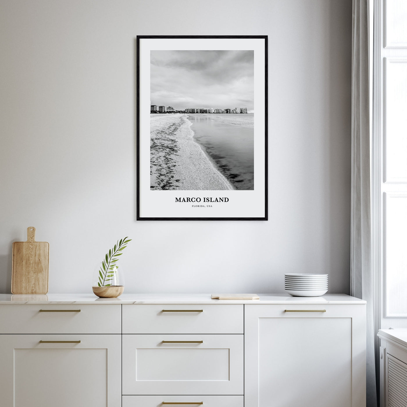 Marco Island Portrait B&W Poster
