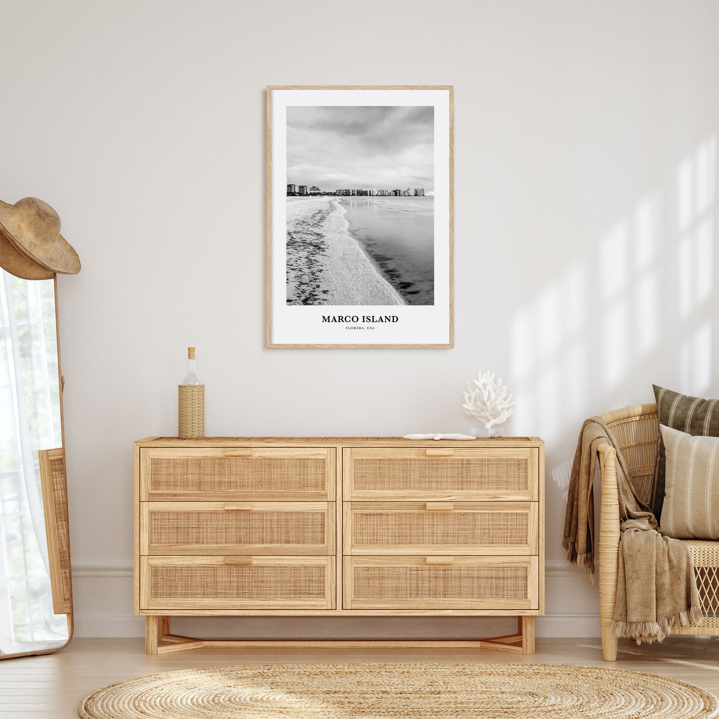 Marco Island Portrait B&W Poster