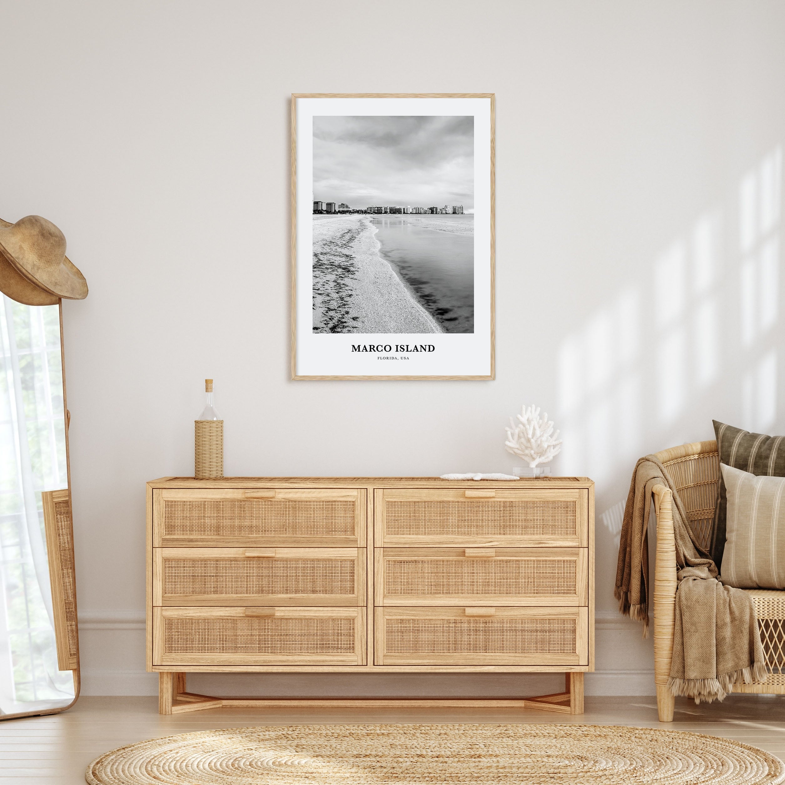 Marco Island Portrait B&W Poster