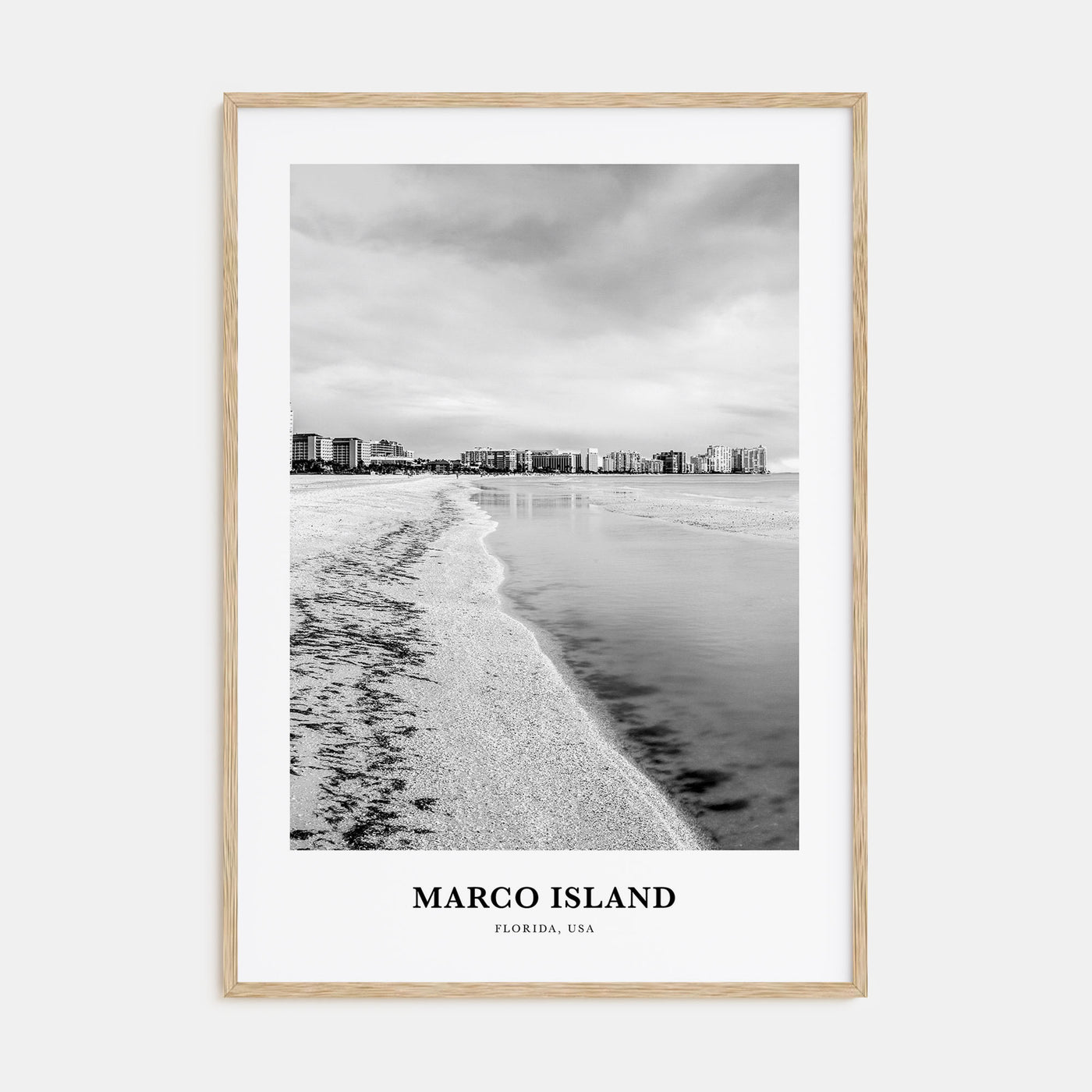 Marco Island Portrait B&W Poster